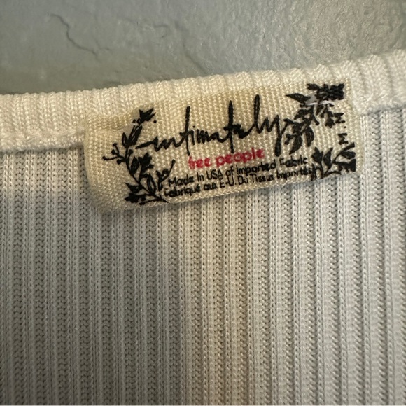 NWOT Free People Deep Vneck Bell Sleeve Bodysuit Top in cream white size M - Picture 7 of 16